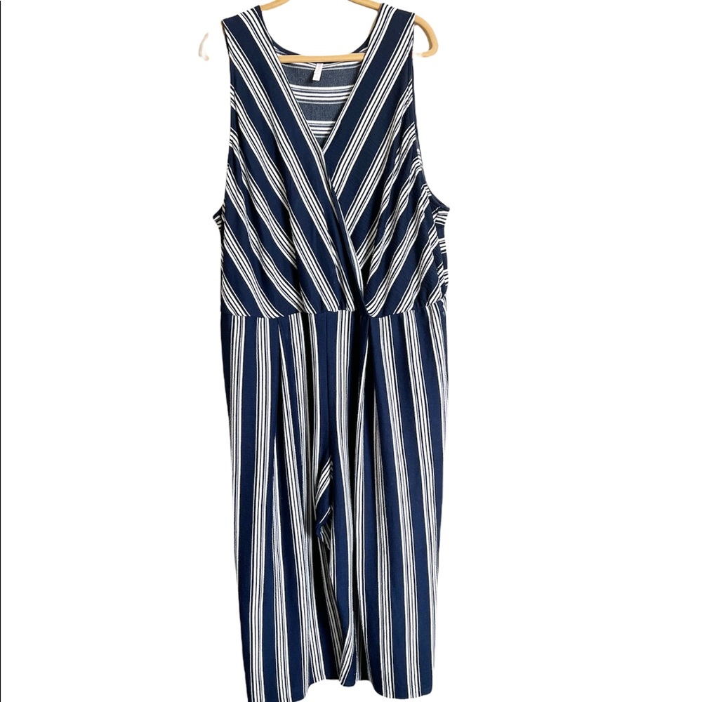 Women’s Blue With White Stripes Jumper Size 4X